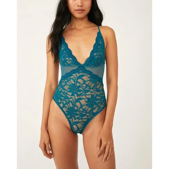 🎉LAST CHANCE🎉 NWT Free People Speed Date Bodysuit / Lagoon - Picture 2 of 6